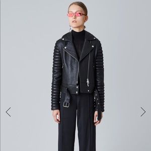 Leather motorcycle jacket